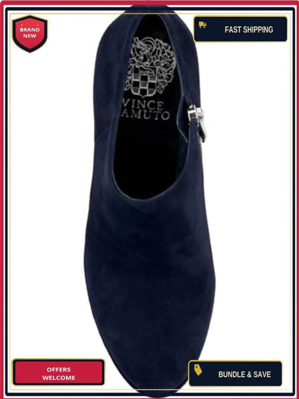 Vince Camuto Elvin Suede Platform Bootie Almond Toe Zipper Ankle Boots